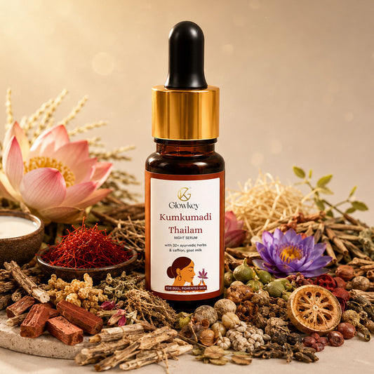 Kumkumadi Thailam Oil | For Dull & Pigmented Skin | Made with 26 Ayurvedic Herbs