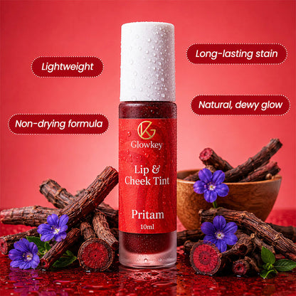 Lip & Cheek Tint - Long Lasting, Waterproof, Smudge Proof - Easy Roll On Application