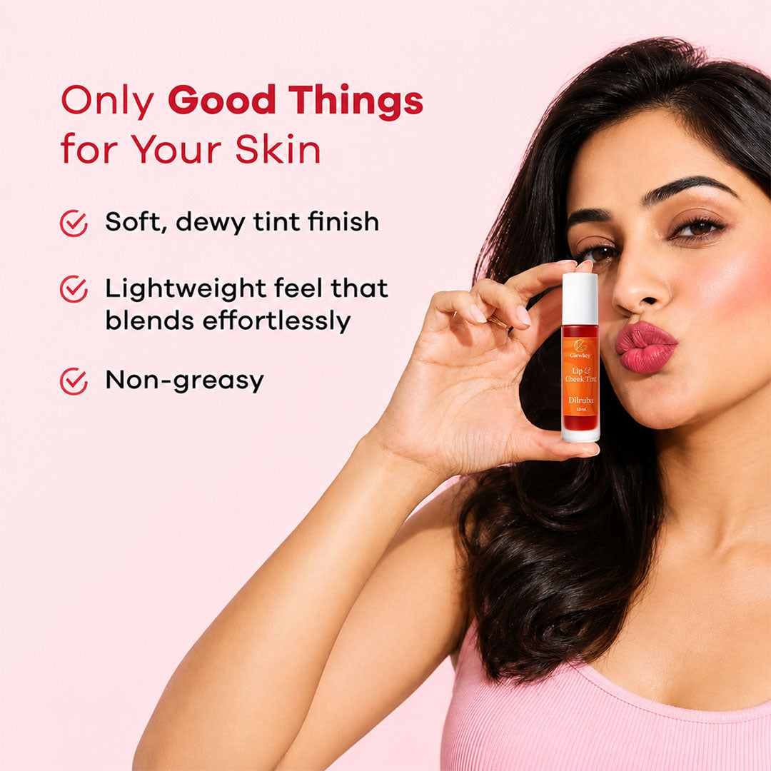 Lip & Cheek Tint - Long Lasting, Waterproof, Smudge Proof - Easy Roll On Application