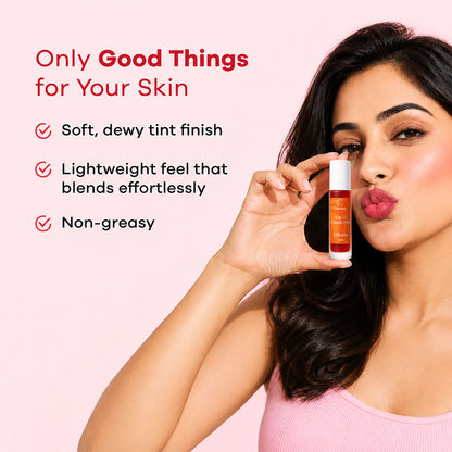 Lip & Cheek Tint - Long Lasting, Waterproof, Smudge Proof - Easy Roll On Application