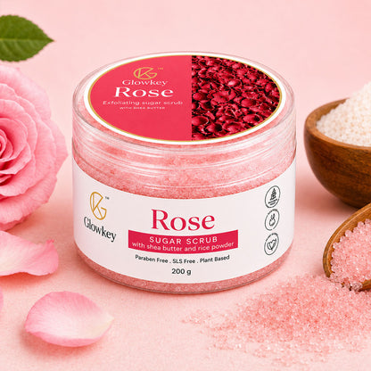 Rose Sugar Scrub —  Body & Face Scrub for Tan Removal & Smooth Skin