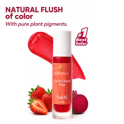 Lip & Cheek Tint - Long Lasting, Waterproof, Smudge Proof - Easy Roll On Application