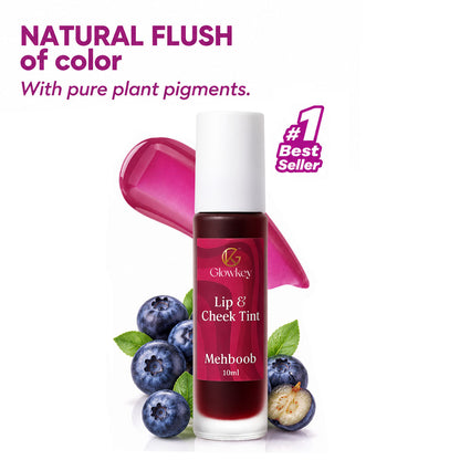 Lip & Cheek Tint - Long Lasting, Waterproof, Smudge Proof - Easy Roll On Application