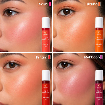 Lip & Cheek Tint - Long Lasting, Waterproof, Smudge Proof - Easy Roll On Application