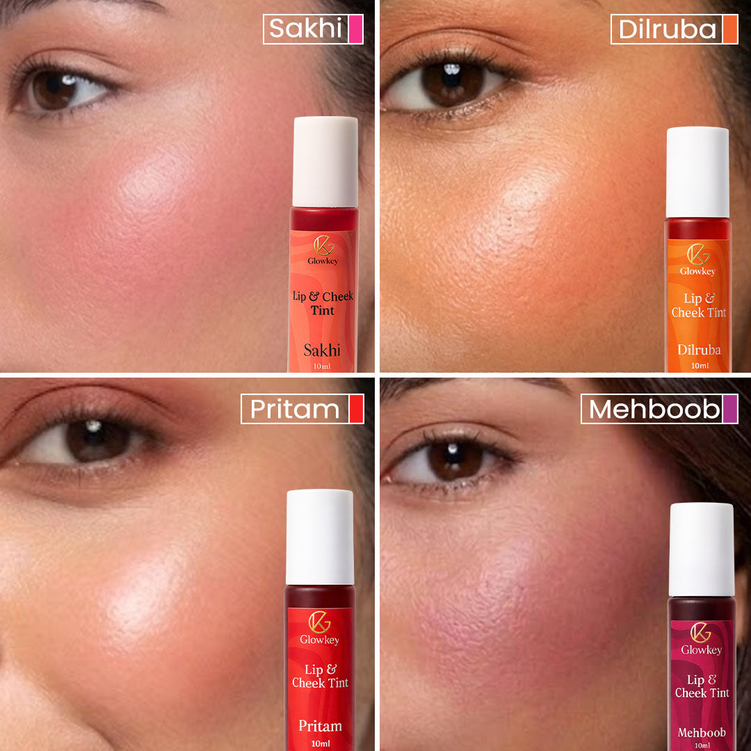 Lip & Cheek Tint - Long Lasting, Waterproof, Smudge Proof - Easy Roll On Application- Buy 4 @999/-