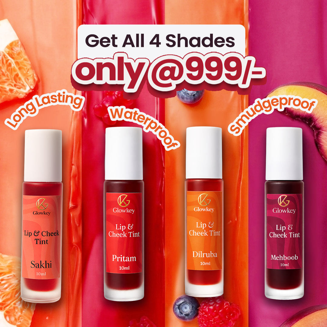 Lip & Cheek Tint - Long Lasting, Waterproof, Smudge Proof - Easy Roll On Application- Buy 4 @999/-