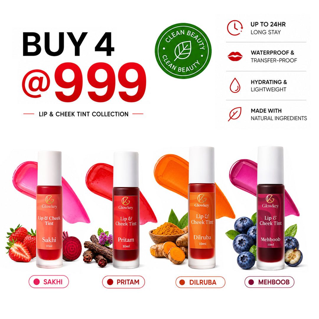 Lip & Cheek Tint - Long Lasting, Waterproof, Smudge Proof - Buy 4 @999/-