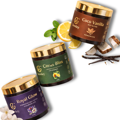 Body Butter Trio: Glow, Brighten & Nourish (Pack of 3)